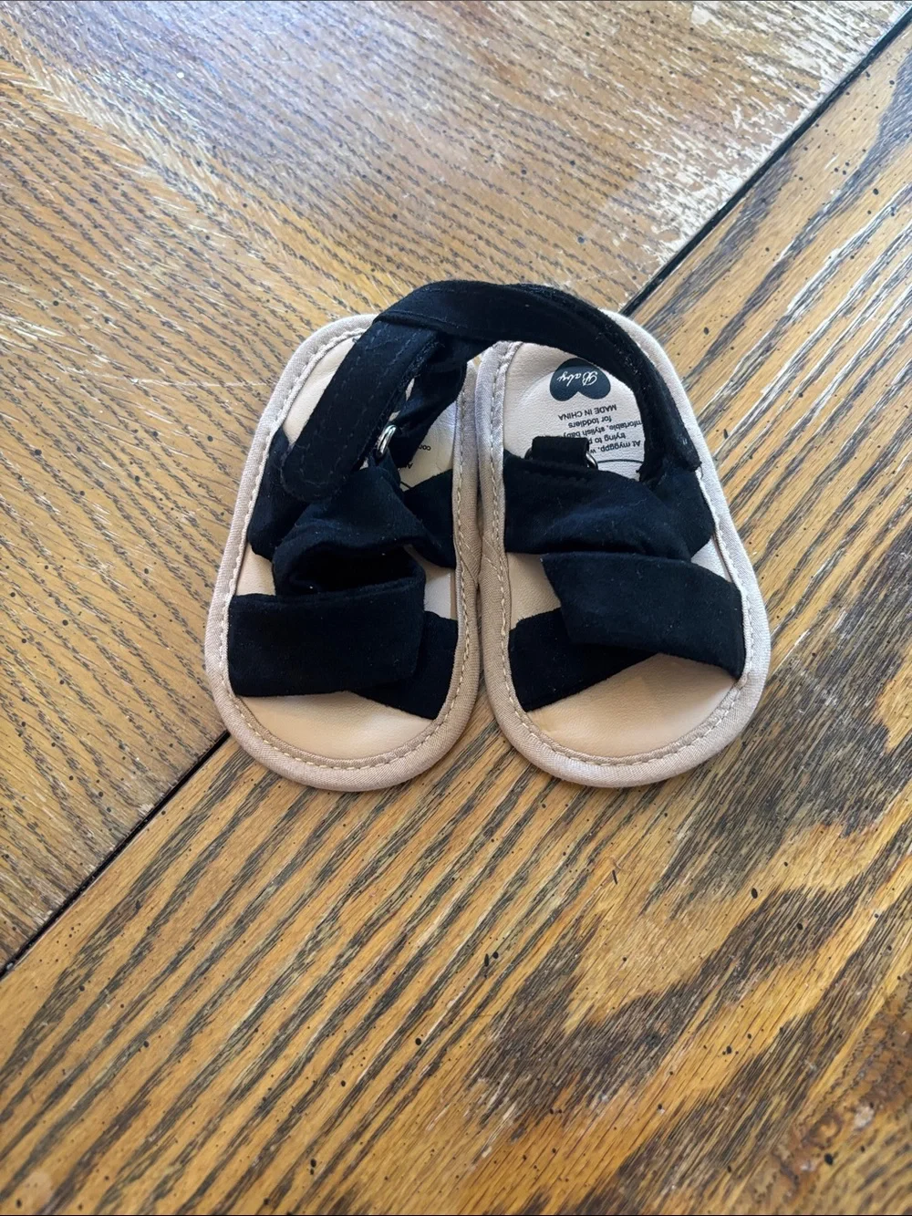 Kids Black Crisscross Sandals